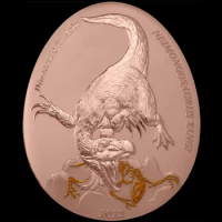 2023 Samoa 50*40MM Gold Plated Dinosaur Egg 20 Cents Coin （Series 12）