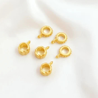 6 pieces Package of 18K Gold Pendant ring DIY production Jewelry discovery bracelet necklace bead separation accessories