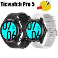 Wristband for Ticwatch pro 5 Strap Band Belt Silicone Smart watch Bracelet Screen protector film For women men