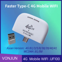 Portable 4G LTE WiFi Modem Type C with USB Adapter Modem 4G Router Wireless Mini Router for RV Travel Camping Home Office