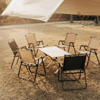 戶外野餐露營車載折疊椅 便攜式野餐野營超輕鋁合金木紋克米特椅