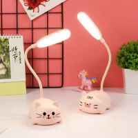 Hot Children Desk Lamp LED Bedside Table Lamp Flexo Balance Light Gooseneck Drawing Iluminaria For Study Badroom Decor Cute Bear