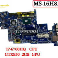 MS-16H81 For MSI Laptop Motherboard PX60 WS60 GS60 I7-6700HQ COU GTX950 2GB GPU 100% Tested