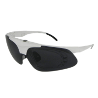 【Docomo專業可掀設計款】質感白色偏光抗UV400運動眼鏡　鏡片可上掀式　贈可配度數內框 頂級偏光