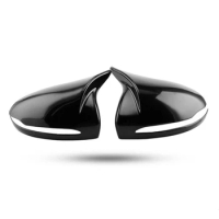 for Mercedes Benz C E Class W205 W213 GLC Rearview Mirror Frame Door Horn Covers Stickers Accessories(Black)