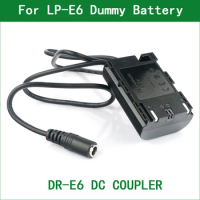 LP-E6 LP E6 E6N Dummy Battery DR-E6 DC COUPLER for Canon EOS 5D2 5D3 5D4 6D2 7D2 5DS R, 5D Mark III IV, 6D 7D Mark II