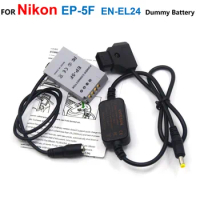 EH-5A D-TAP Dtap 12-24V Power Step-Down Cable EP-5F DC Coupler EN-EL24 Fake Battery For Nikon 1 J5 1J5 Camera