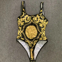 2023 Palace Print One-Piece swimsuit Bodysuit Sexy Woman Swimwear Body Sexy mujer Beach Wear For Ladies Christmas Gift