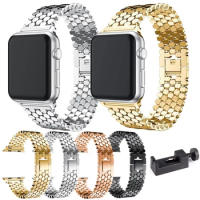 Stainless Steel Bands For Apple Watch Series 7 6 SE 5 4 3 2 1 Wrist Strap 38 42 40 44 41 45mm Bracelet Loop For Iwatch Wrist