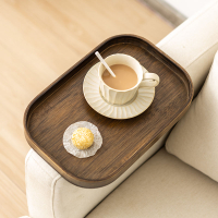 沙發扶手托盤置物架 日式茶托家用沙發邊托盤置物架水果點心茶盤簡約手機遙控器收納盤