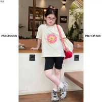 XUE [Phúc Anh Kids] - Sét Bộ Quần legging  & Áo Phông In Hình Gấu Chấm Bi dễ thương cho bé gái từ 15