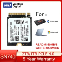 New WD SN740 2TB 1TB 512GB 256GB M.2 NVMe 2230 PCIe4.0x4 SSD Solid State for Microsoft Surface ProX Surface Laptop 3 Steam Deck