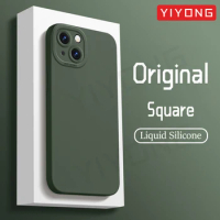 For iPhone 15 14 13 12 11 YIYONG Original Soft Liquid Silicone Cover For iPhone15 iPhone14 Plus iPhone13 iPhone12 Pro Max Case