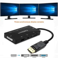 Displayport to Hdmi DVI VGA Converter DP 4 in 1 Audio USB Cable Multi-Function Adapter For PC Computer Monitor Multimedia