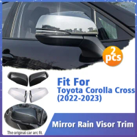 For Toyota Corolla Cross 2022 2023 Car Chrome Rearview Mirror Protection Cover Side Mirror Rain Visor Trim Car Accessories