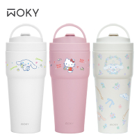 【WOKY X 三麗鷗】大耳狗 x Kitty(●●)渾圓杯750ml(附彈跳粗吸管)