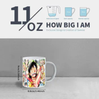 One-piece-luffy- Vip 350ml One Piece Coffee Mugs And Mug Creative Color Change Tea Cup Ceramic Milk Cups Novelty Gifts