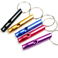 1000Pcs/Lot Aluminum Alloy Whistle Keyring Keychain Mini For Outdoor Emergency Survival Safety Sport Camping Hunting