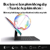 Bàn phím vỏ nhôm cho Pro 11 Air 6 Air 5 Air 4 10.9 Màn hình LCD có đèn nền Bàn phím Ốp lưng thông