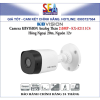 Camera KBVISION Analog Thân 2.0MP - KX-A2111C4 Hồng Ngoại 20m, Nguồn 12v