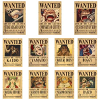New Bounty One Piece Anime Figure Luffy Vintage Wanted Warrant Posters Children Room Wall Decoration Paintings Toys Gifts