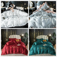 雙面冰絲床包組 床單 天絲床包 床包四件組 枕頭套 單人床包 雙人床包 枕頭套 床罩 被套 刺繡被套