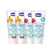 【Chicco 官方直營】兒童木糖醇含氟牙膏50ml-4入(1-4歲適用)