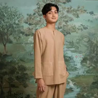Lozy Hijab - Shaka Koko Signature (Sarimbit Series Koko Pria Bahan Linen Raya 2026) L Natural