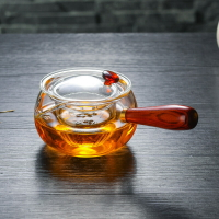 日式側把玻璃蒸煮茶壺耐高溫家用功夫泡茶電陶爐煮茶器加厚燒水壺