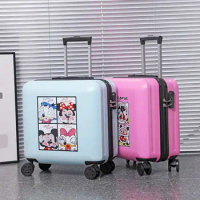 18 Inch Women Travel Board Suitcase With Silent Wheels Trolley Rolling Luggage Bag Check-in Case Valises Voyage Free Shipping