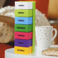 28 Slots Pill Cases Plastic Colorful 7 Days Pills Boxes Moisture-proof Daily Use