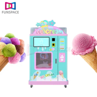 Funspace Customized 24-Hour Self-Service Smart Fully Automatic Ice Cream Maker Touch Screen Soft Ice Cream Vending Machine
