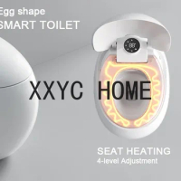 Shaped Water Closet One Piece Luxury Wc White Color Foot Flush Egg-Shaped Floor Mount Egg Shape Smart Toilet