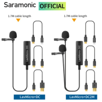 Saramonic LavMicro+ DC Type-C Lightning USB Condenser Lavalier Microphone for Mobile Phone iOS Android Mac PC Computers Youtube