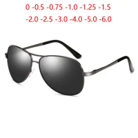 Oval Prescription Sunglasses Men Polarized Minus Lens Aviation Pilot Sun Glasses Male 0 -0.5 -0.75 -1.0 -1.25 To -6.0