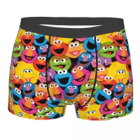 Custom Cookie Monster Face Pattern Boxers Shorts Men Briefs Underwear Cool Underpants