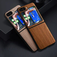 Case for Samsung Galaxy Z Flip 5 Flip4 zflip3 5G bamboo wood pattern Leather cover for samsung galaxy z flip5 flip 3 zflip4 case