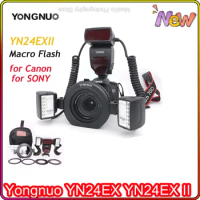 Yongnuo YN24EX YN24EX II EX E-TTL Macro Flash Ring Flash Speedlite 5600K For Canon Sony Camera 1Dx 5D3 6D 7D 70D 80D A6000 a6300