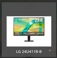 LG 24U411B-B 24-inch LG Monitor U4, IPS Full HD 144Hz Monitor