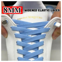No Tie Shoe laces Elastic Laces Sneakers 8MM Widened Flat Elastic Shoelaces without ties Kids Adult Shoelace Shoes Accessories
