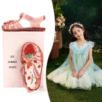 2023 Summer Strawberry Decorative Children's Shoes Girls' Sandals Children's Jelly Shoes Fruit Ice Cream Princess Shoes