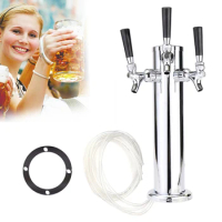 Triple Faucet Draft Beer Tower Dispenser Polished Stainless Steel Beer Tower Dispenser for Parties Bars Pubs and Restaurants