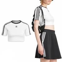 adidas 短袖 3-Stripes Baby Tee 女款 白 黑 修身 短版 三條紋 短T 愛迪達 IP0662