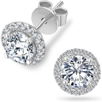 USA 1-3ct VVS Moissanite Diamond Halo Earring Men Flower Cluster Women Jewelry Gifts 14K Gold Plated