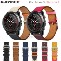 Genuine Leather Watch Band Strap for Xiaomi Huami Amazfit Amazfit Stratos 3 2/2s Smart Watch Band strap for Amazfit GTR 2 47mm