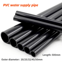 1pcs 50cm O.D 20~50mm Black PVC Pipe Aquarium Fish Tank Water Tube Home Garden Watering Accessories Planting DIY Frame Hard Tube