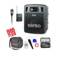 【MIPRO】MA-300(最新二代藍芽/USB鋰電池手提式無線擴音機+1領夾式麥克風+1發射器)