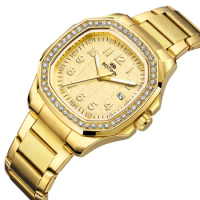 NEW Luxury fashion watches for men upscale men's watch diamond ice diamond case alloy strap Calendar butterfly buckle men watch
