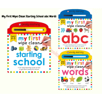 My  Wipe Clean Starting School abc Words หนังสือเด็ก เขียนแล้วลบได้ ภาษาอังกฤษ 3-5Y Priddy books เลื