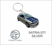 proton satria gti silver open engine keychain 2d